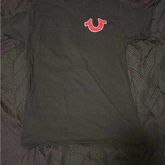 True Religion Men's Black Tee with Red Logo - Picture 1 of 4